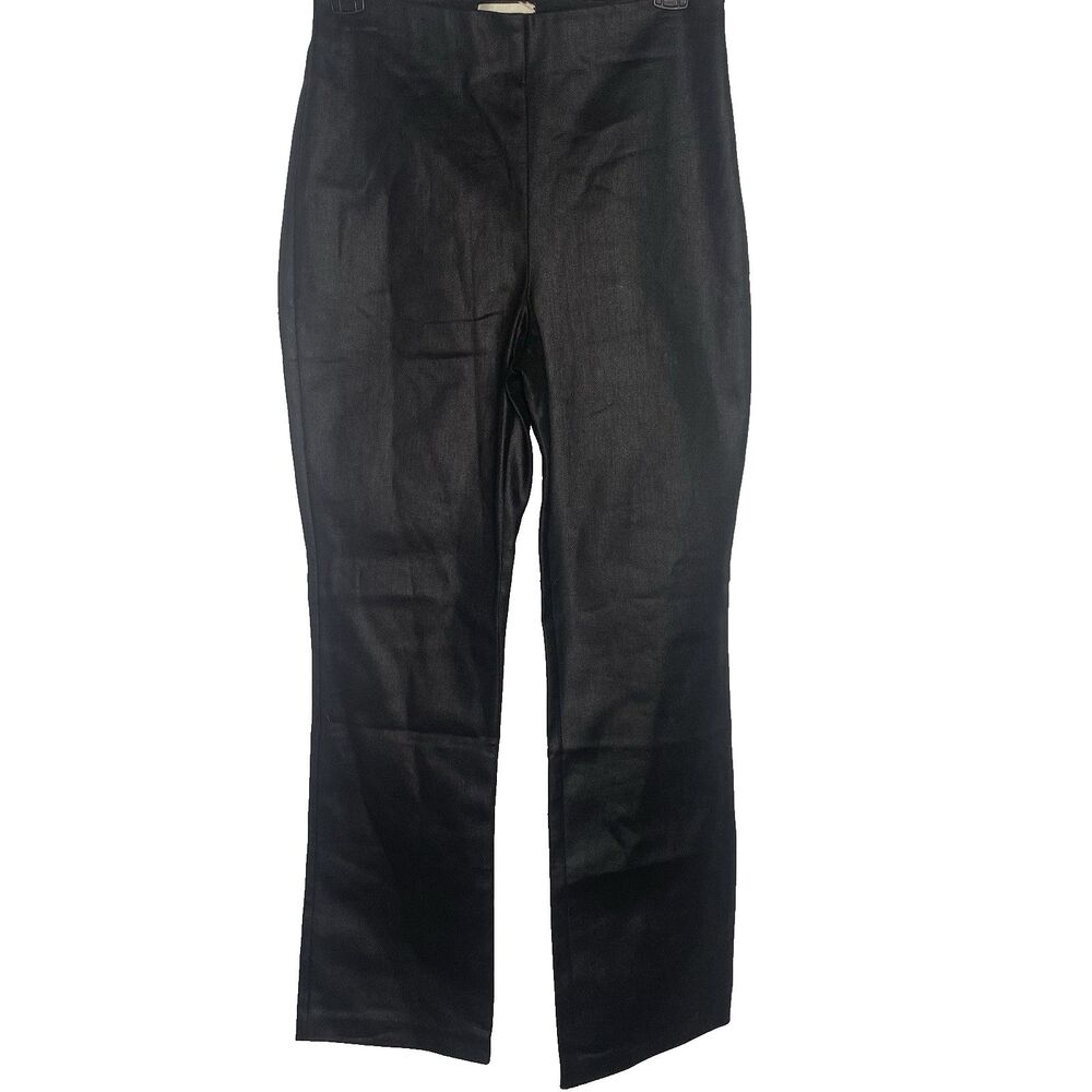 Tuckernuck Ashford Wax Shimmer Kick Ankle Pants Stretch Womens S Black NWOT